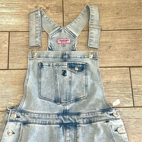 Juicy Couture Light Indigo Wide Leg Overalls with Release Hem New! - Picture 8 of 12
